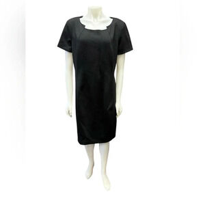 TAHARI Dress Black Short Sleeve Plus Size Midi Size 16